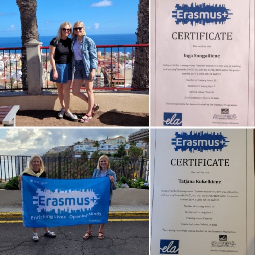 Erasmus + KA1 mokymai Tenerifėje